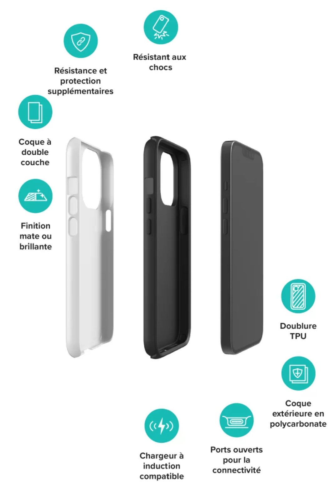 Étui de cellulaire solide pour iPhone® Pygargue