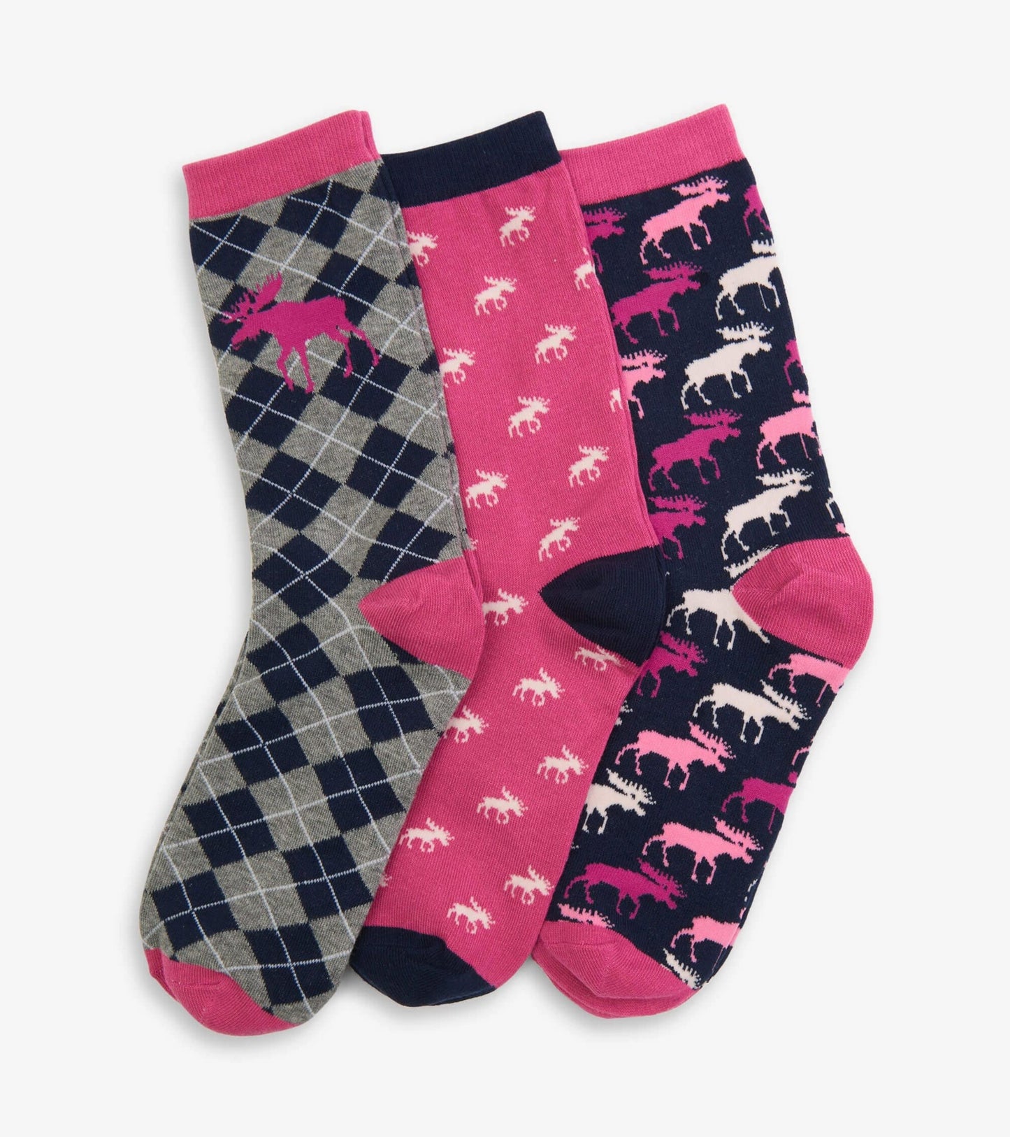 Chaussettes pour femme – Ensemble de trois paires Orignaux campagnards