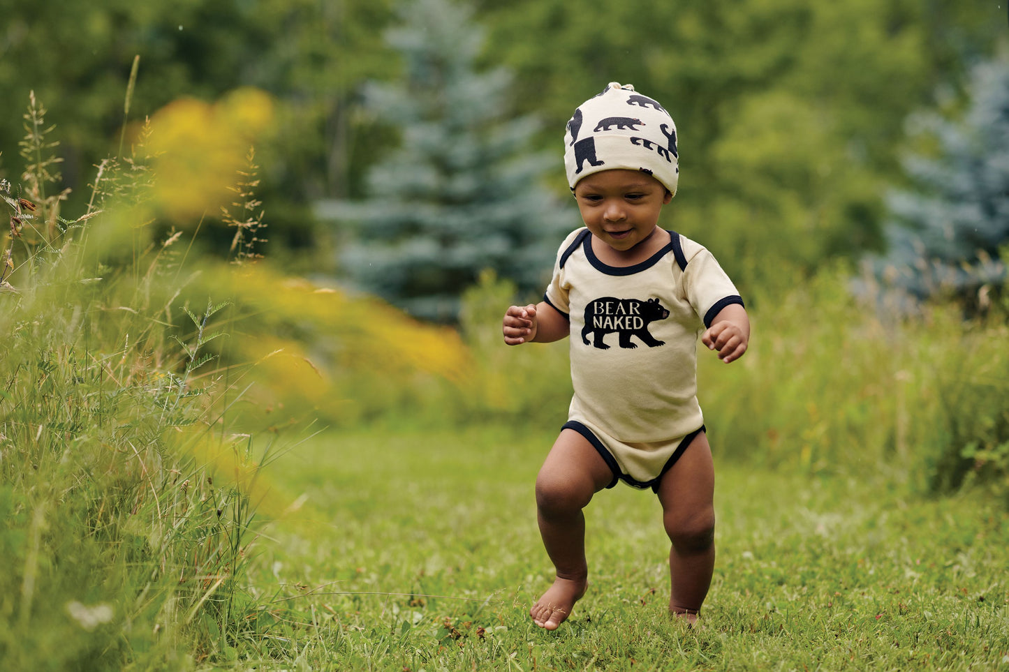 Cache-couche et bonnet – Bébé ours bleu