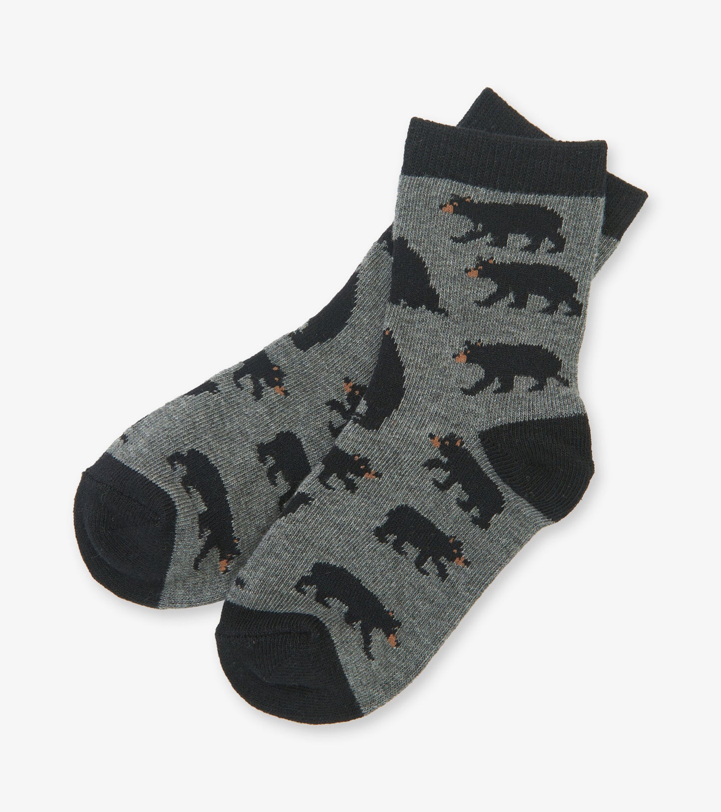 Chaussettes pour enfant – Ours noirs sur gris anthracite