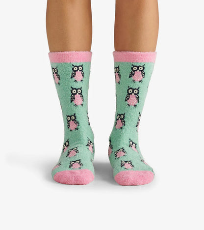 Chaussettes pour femme –  duveteuses - hiboux