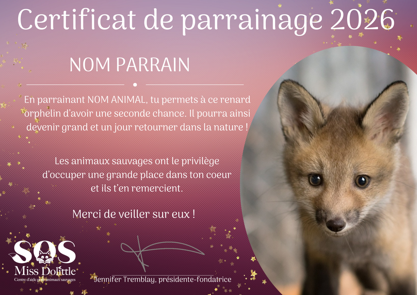 I'm sponsoring a fox - VIP