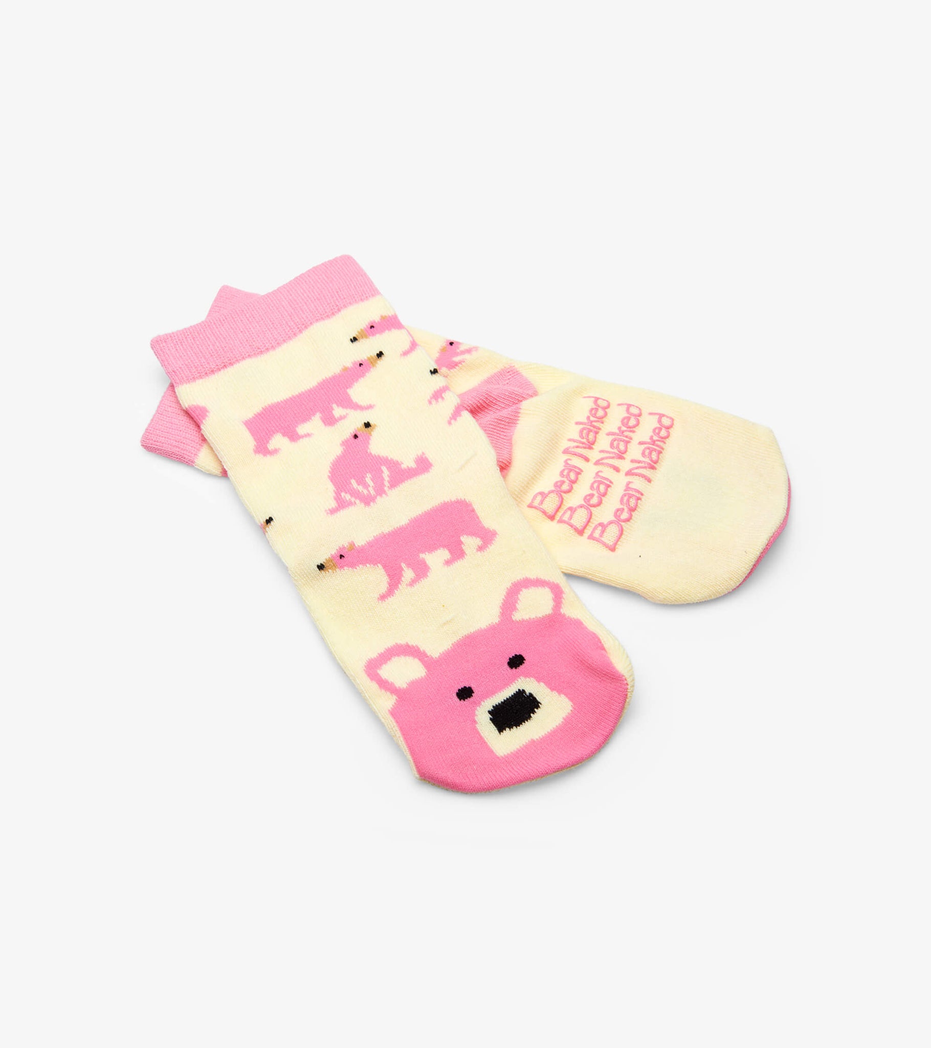 Chaussettes pour enfant à motifs d’animaux – Ours rose