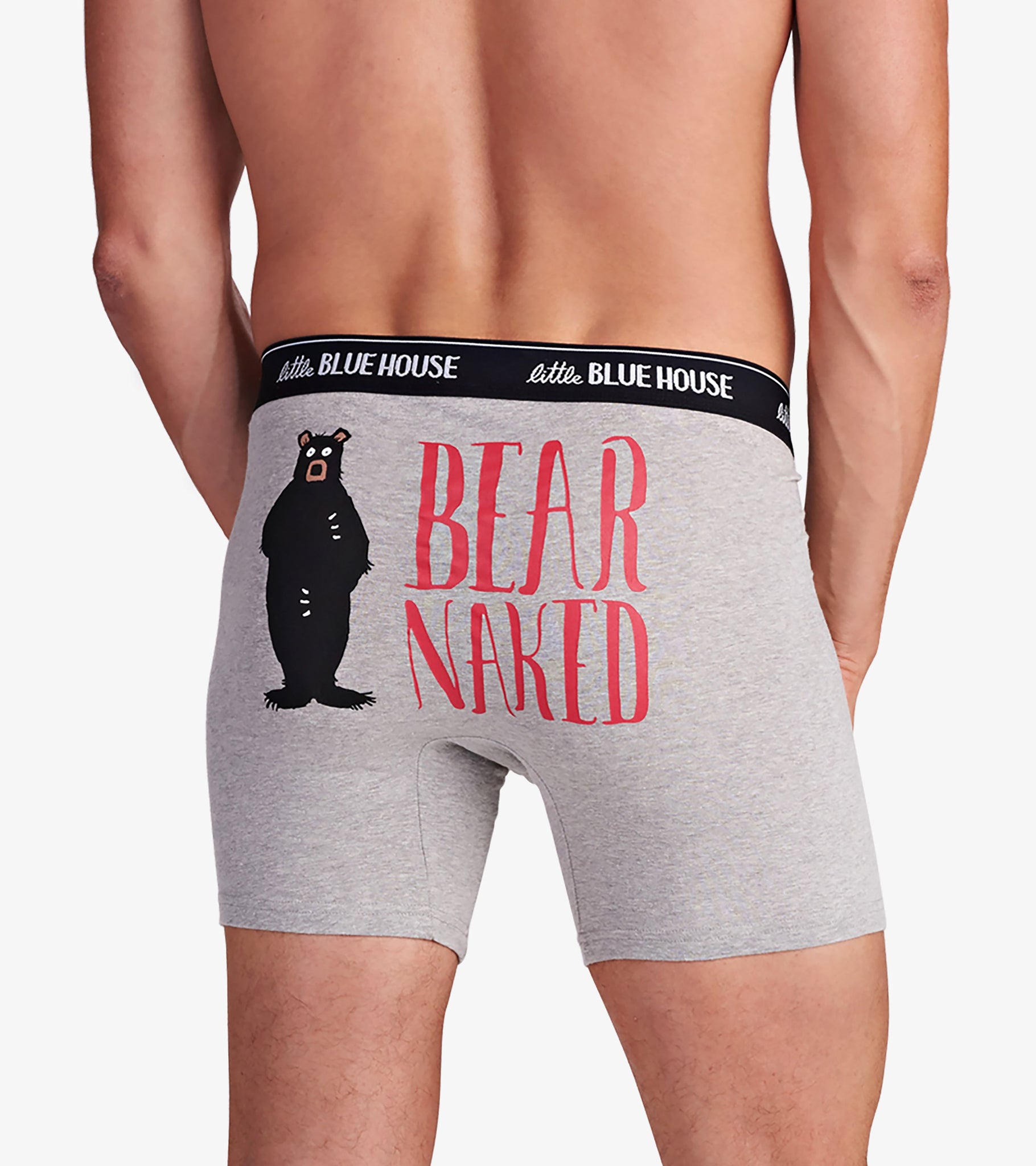 Caleçon pour homme - Ours « Bear Naked » - gris