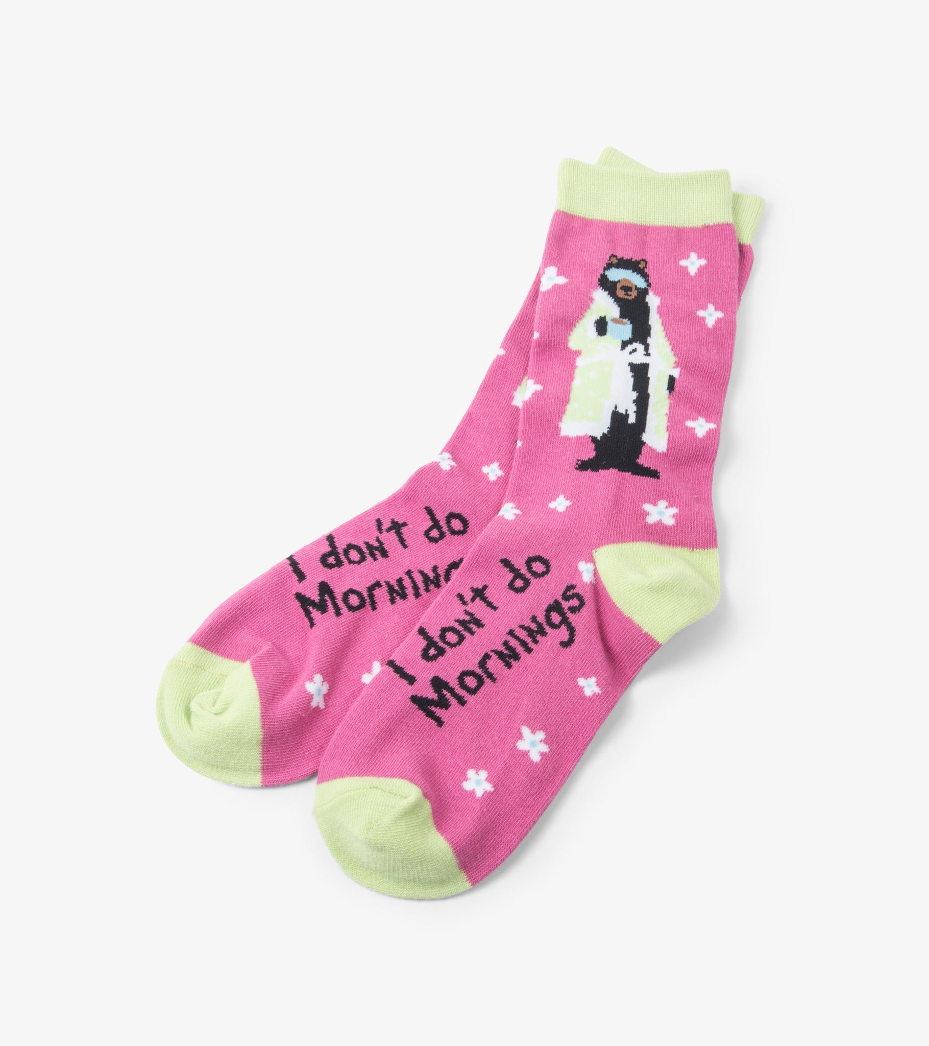 Chaussettes pour femme – Ours « I don’t do Mornings »